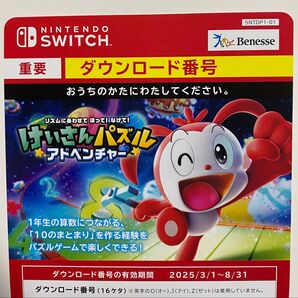 Nintendo Switch けいさんパズルアドベンチャー ダウンロード番号