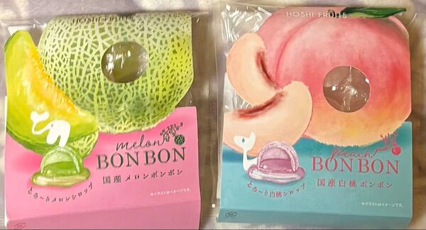【2個セット】とろ〜り国産ボンボン 白桃・メロン