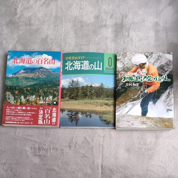 3冊 北海道 登山 沢登り 北海道の百名山 道新スポーツ & 分県登山ガイド 北海道の山 & ganさんが遡行 北海道沢登り三昧
