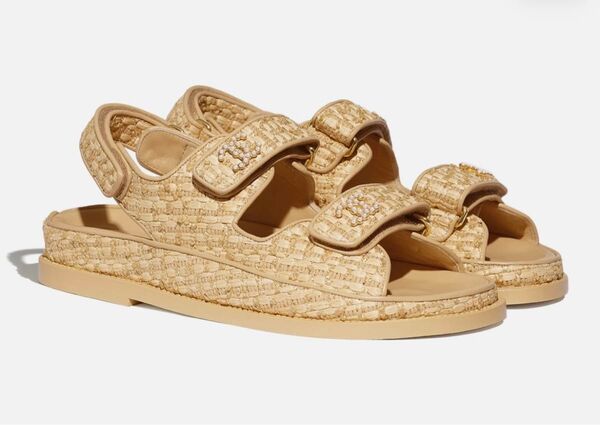 CHANEL シャネル スポーツサンダル ファブリック 37C