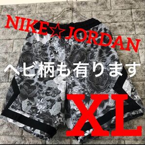 期間限定セール♪ナイキ☆ジョーダン★豹柄★薔薇★ハーフパンツ☆黒☆メンズ XL