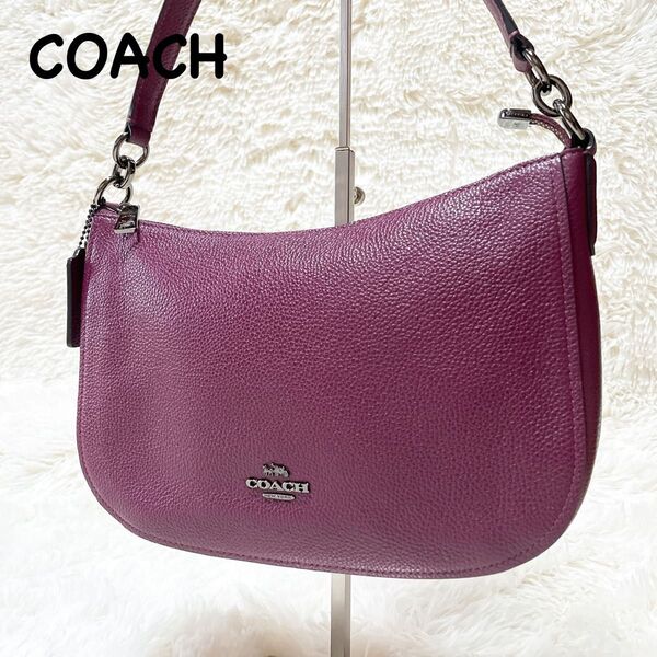 COACH コーチ ワンショルダーバッグ ハンドバッグ 馬車金具 馬車ロゴ ダークレッド ハーフムーン Hobo ホーボー
