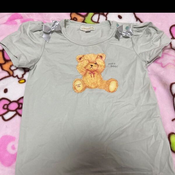 Tシャツ パンパンチュチュ テディベア ミントグリーン