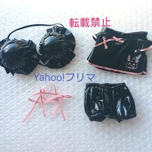 最終価格 新品 20cm ぬいぐるみ服 ぬい服 エナメル チャイナ服 お団子 ズボン ミニワンピース うさぎ ピンク 黒