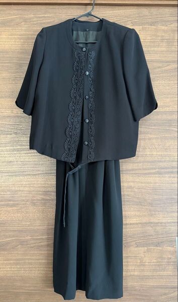 冠婚葬祭 黒 ジャケット ワンピース セットアップ11号