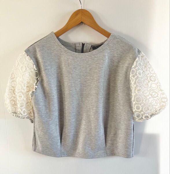w closet 袖レースのカットソー 半袖 美品