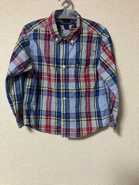 TOMMY HILFIGER チェック柄長袖シャツ 3T