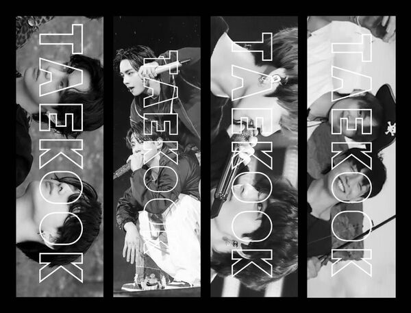 BTS グテ グク テテ モノクロステッカー