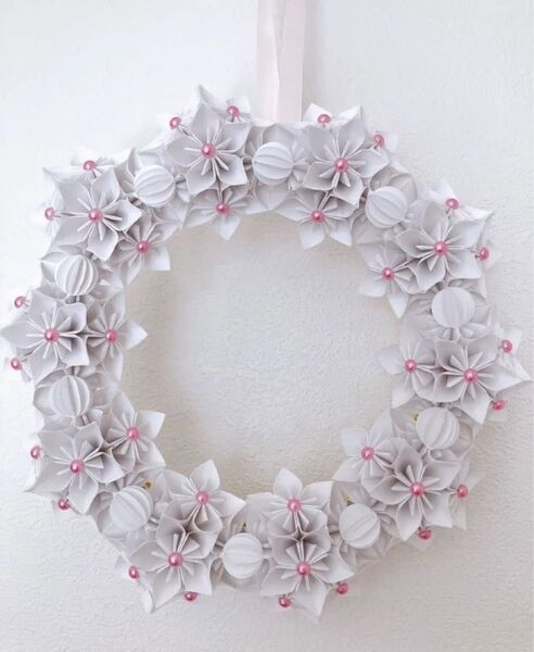 リース インテリア ハンドメイド 壁掛け 桜のリース
