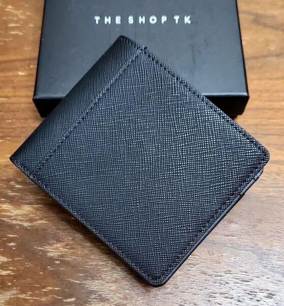 THE SHOP TK 新品 メンズ フェイクレザーウォレット(サファイアーノ/ブラック二折)