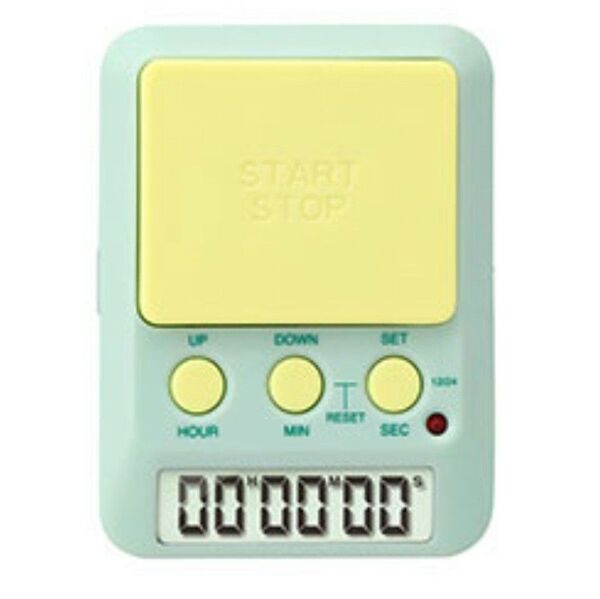 ドリテック 多機能 学習タイマー パステルグリーンイエロー ☆ 音消し可 パステルカラー 勉強 かわいい ラーニングタイマー 黄緑