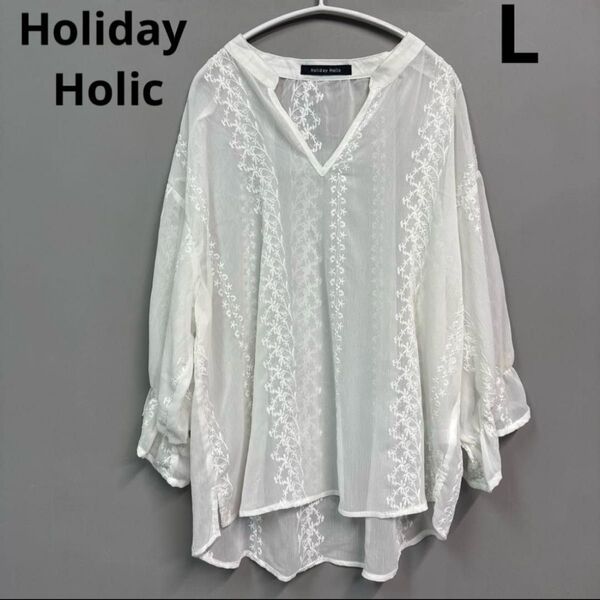 Holiday Holicブラウス トップス シャツ ホワイト L チュニック