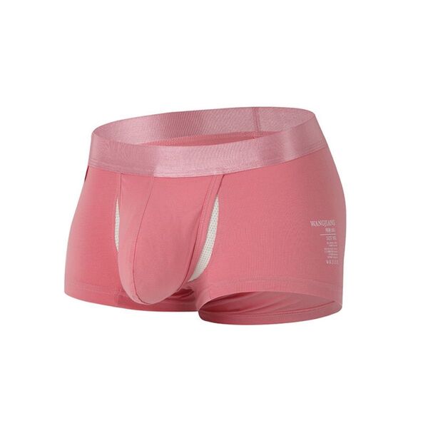 メンズ ボクサーパンツ 桃色 XL ボクサーブリーフ 下着 ショートタイプ 前穴 セクシー ローライズ