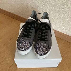 VUE レースアップレザーコンビスニーカー