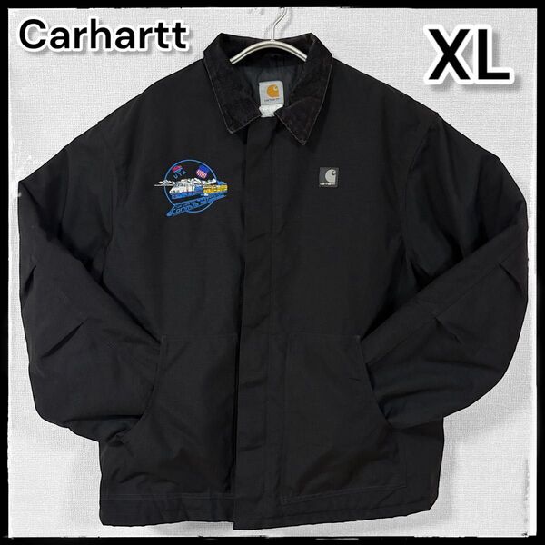 【美品】 USA製 Carhartt カーハート トラディショナルジャケット ブラック 黒 XL カバーオール