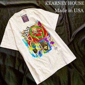タグ付【KEARNEY HOUSE/カーニーハウス】定3900/アメリカ製/丸胴 Tシャツ/スカル/USA/メンズプリントTシャツ