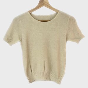 値下げ【極美品】MartinMargiela ミスディアナ期 クルーネック 半袖 ニット ベージュ 本人期