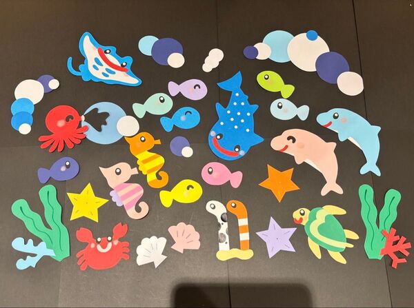 壁面飾り 保育園 幼稚園 ハンドメイド 夏 海 海の生き物