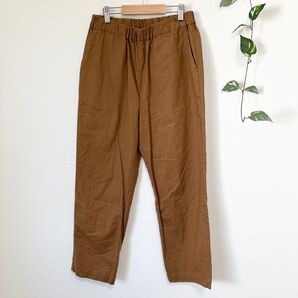 【美品】【ユナイテッドアローズ】カジュアルパンツ イージーパンツ 茶 麻 綿