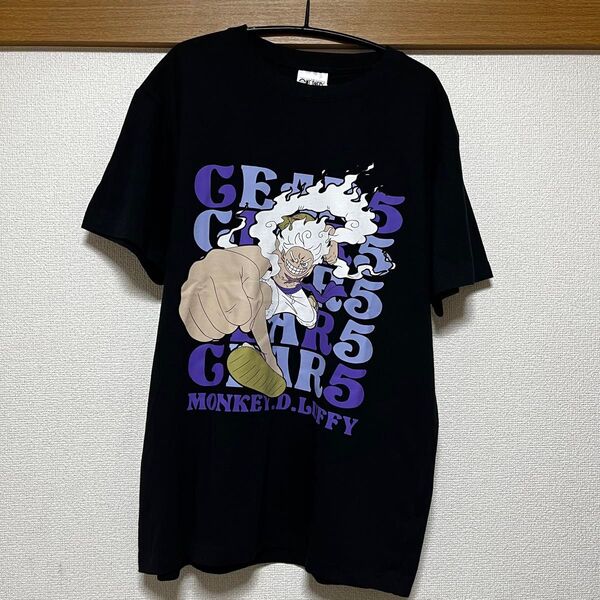 【未使用タグ付】ワンピース ルフィ ニカ 半袖Tシャツ メンズLサイズ ONE PIECE 漫画 アニメ 少年ジャンプ 黒色