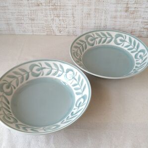 【2枚】新品 日本製 美濃焼 花つづり 深皿 カレー皿 パスタ皿 お洒落
