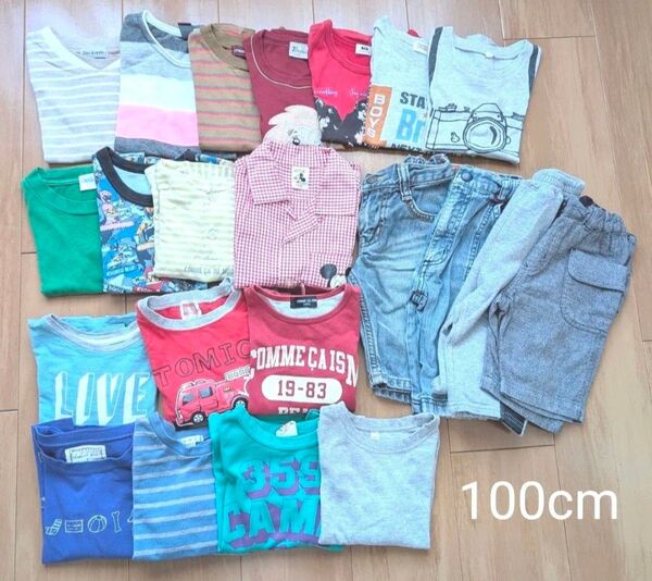 子供服★100~104cm まとめ売り 23点 半袖 短パン Tシャツ パーカー デニム キッズ ボーイズ ガールズ 男の子