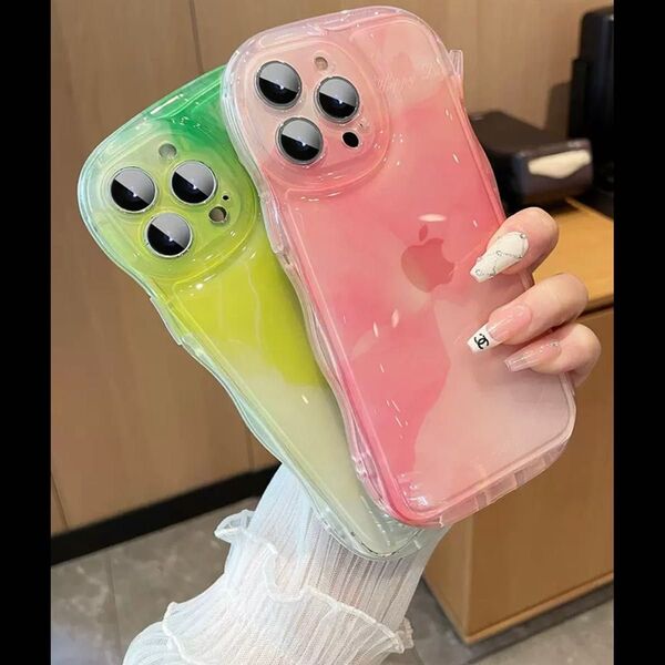 スマホケース ピンクグラデーション 韓国 可愛い iPhone13 iPhone14