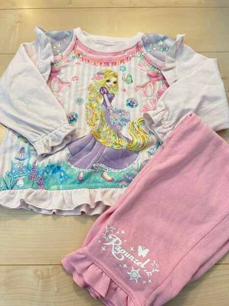 しまむら エコネコ 裏起毛パジャマ ラプンツェル 110cm