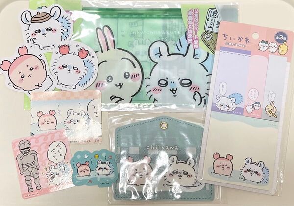 ちいかわ モモンガ 古本屋 かに まとめ売り カードケース ステッカー マルチケース ふせん