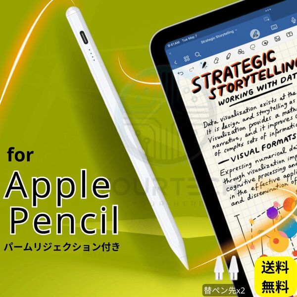 iPad専用のパームリジェクション付きタッチペンシル タッチペン Apple Pencil ipad アップルペンシル Apple