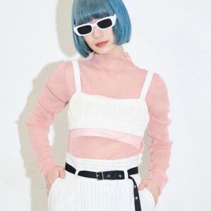 【新品未使用】MERLOT ラメシアートップス ピンク