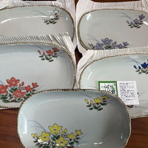 清水焼 多用皿 5枚セット 桔梗