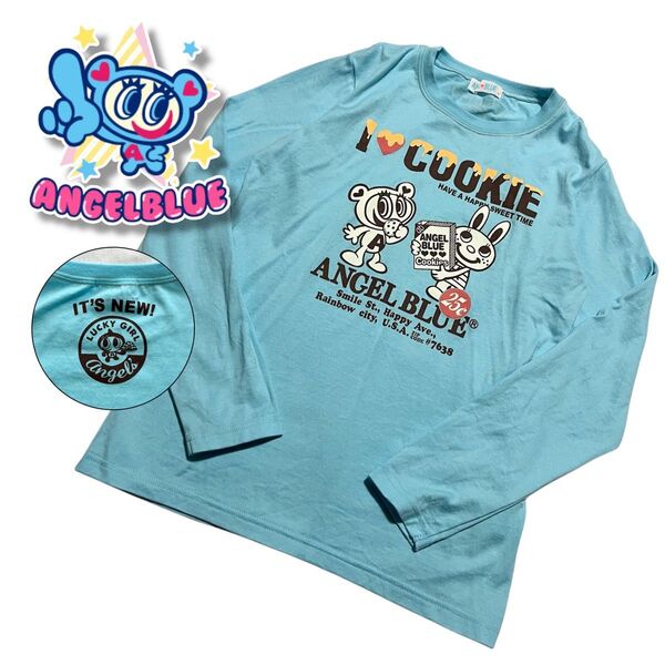 エンジェルブルー トップス ロンT 長袖 カットソー 150 y2k 平成 長袖Tシャツ プリント キッズ 女の子 子供服