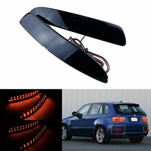 Bmw X5 E70 M 2006-2013 スモークレンズ Led リアバンパー リフレクター テール ブレーキ 反射板付き LEDリフレクター テールランプ