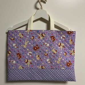 1点のみ★アニマル×ドット柄 レッスンバッグトートバッグ*ハンドメイド☆レトロ風