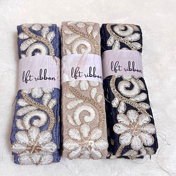 期間限定SALE☆特別価格!インド刺繍リボン 1.5m×3本 福袋