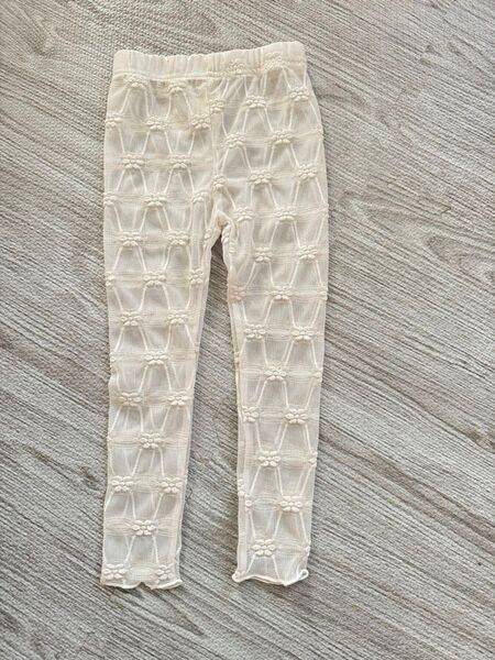 thelala オフホワイト メッシュ レギンス S
