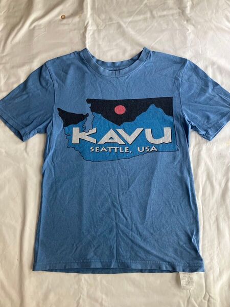 KAVU Tシャツ ブルー Sサイズ 古着