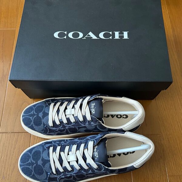 新品未使用 COACH レディースデニムスニーカー 25cm