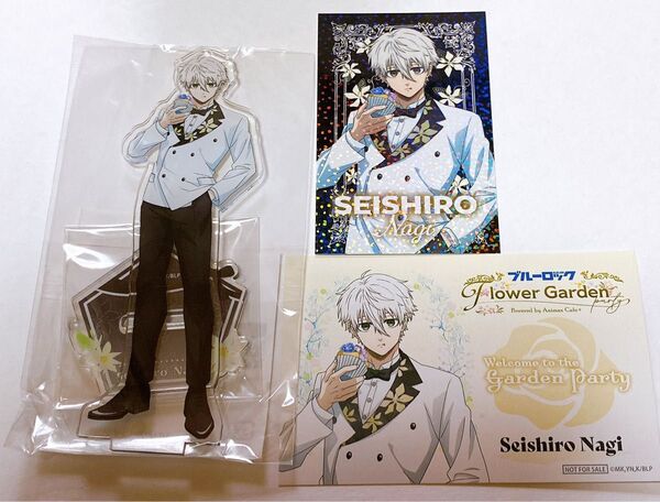 ブルーロック 凪誠士郎 Animaxcafe+ アクリルスタンドフィギュア ホログラムカード 特典 ステッカー