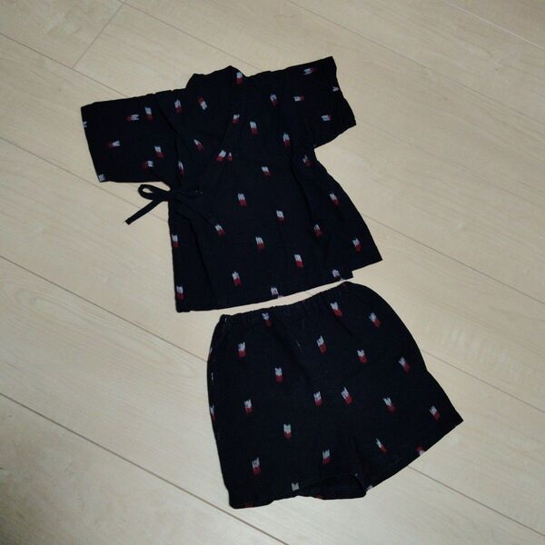 ☆ベビー服 赤ちゃんの城 甚平 久留米絣 80〜90☆
