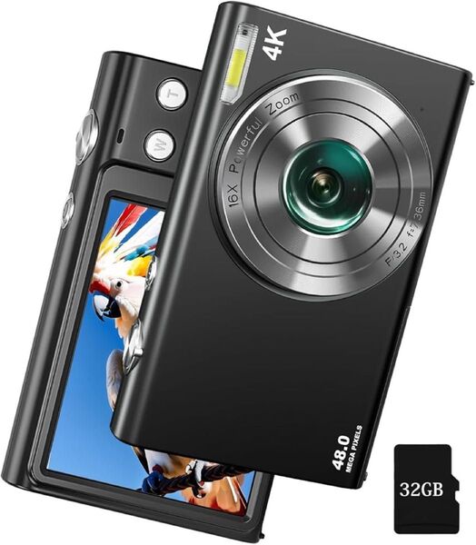 デジタルカメラ 4800万画素 デジカメ AF機能 3cmマクロ撮影 ビデオカメラ 動画撮影 タイムラプス スローモーション