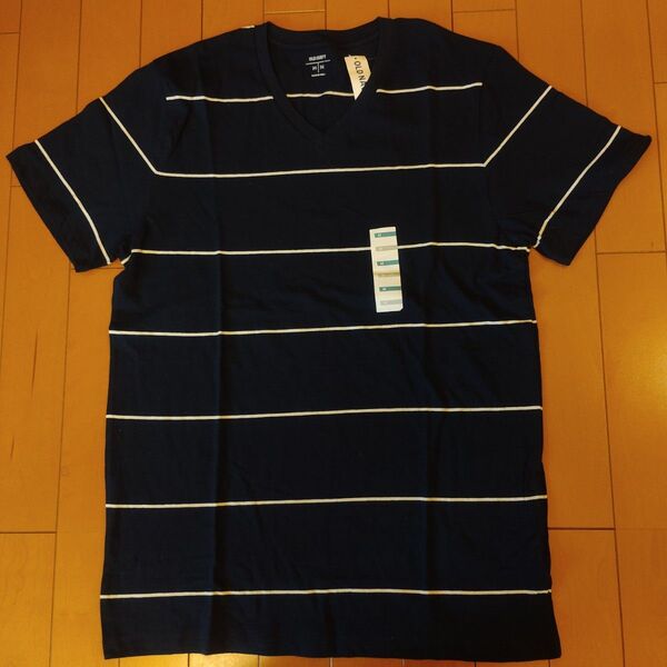 ★新品★OLD NAVY オールドネイビー VネックTシャツ ストライプ柄