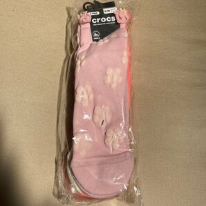 crocs 靴下 3足セット S/M ピンク クリーム 新品未使用 24-27センチ