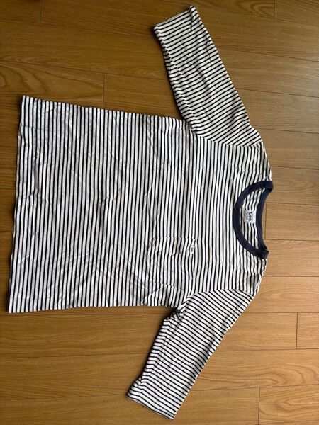 Lee ボーダー柄 七分袖Tシャツ ネイビー×ホワイト