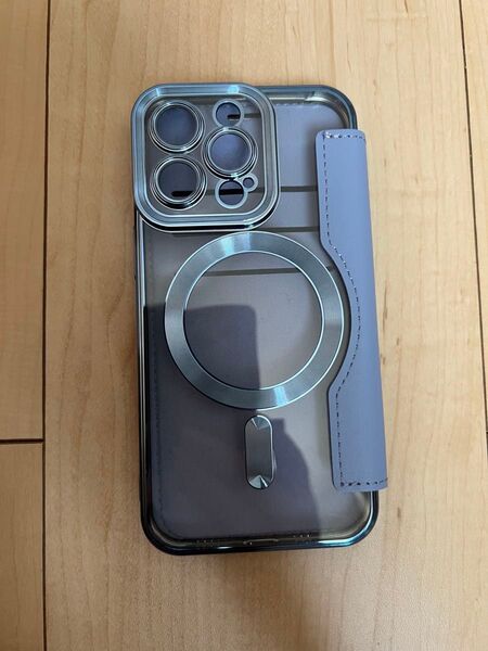 iPhone13pro ケース MagSafe対応 カード収納 ライトブルー