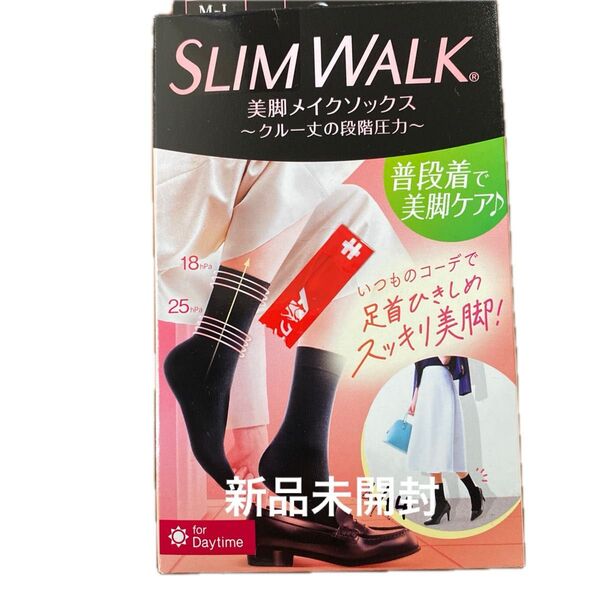 スリムウォーク 美脚メイクソックス(クルー丈・ブラック)M〜L