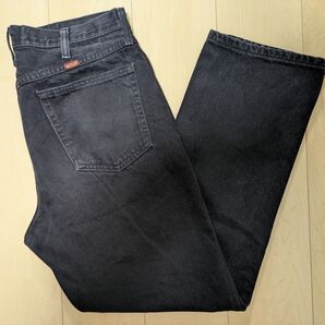 極美品 US古着 RUSTLER テーパードブラックデニム ゴールデンサイズ 34×30