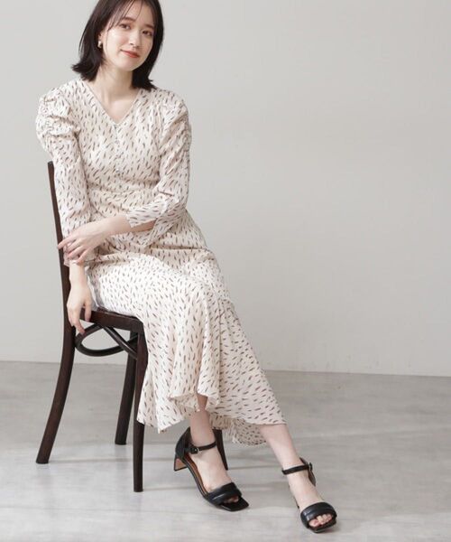 N. Natural Beauty Basic ギャザースリーブマーメイドワンピース ワンピース