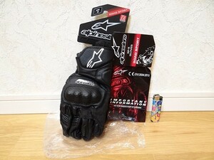  new goods alpinestars Alpine Stars leather glove M size SP-5 motocross racing bike 2 wheel black color 